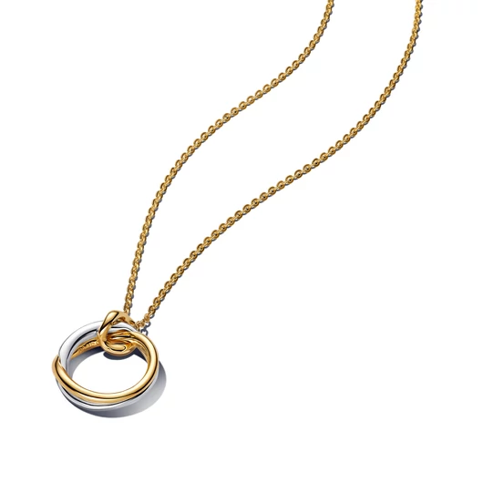 Pandora 14K aranyozott organikus formájú kéttónusú medálos nyaklánc - 363882C00-45