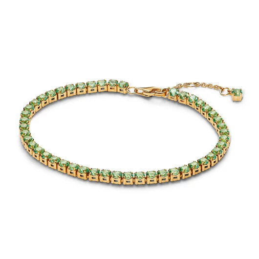 Pandora 14K aranyozott szikrázó zöld tenisz karkötő 16 cm - 561469C02-16
