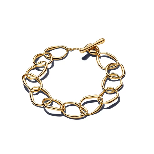 Pandora 14K aranyozott organikus formájú szemes karkötő 18 cm - 563864C00-1