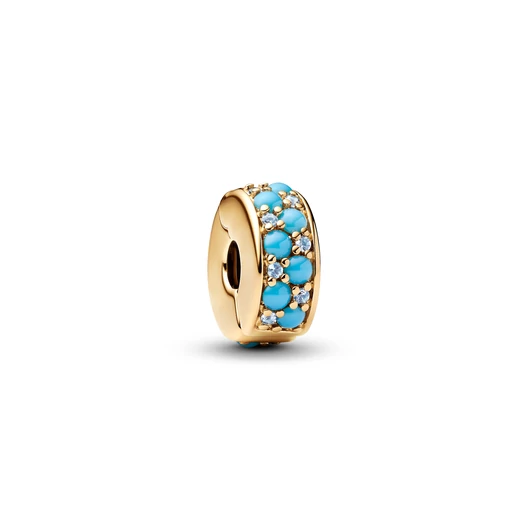 Pandora 14K aranyozott vízkék klip - 763902C01