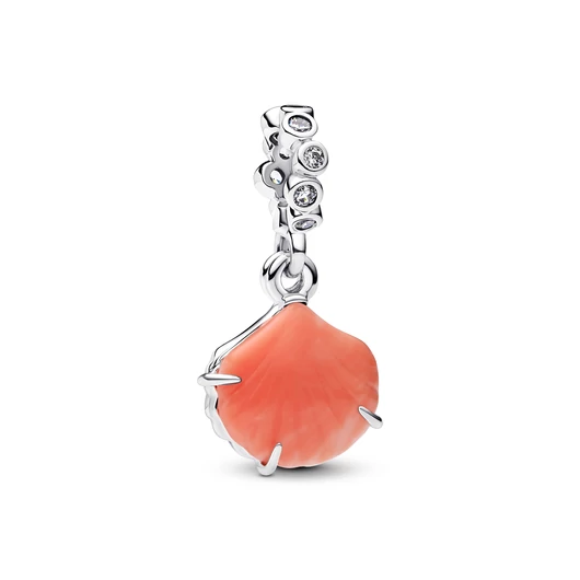 Pandora korallszínű kagyló dupla függő charm - 793821C01