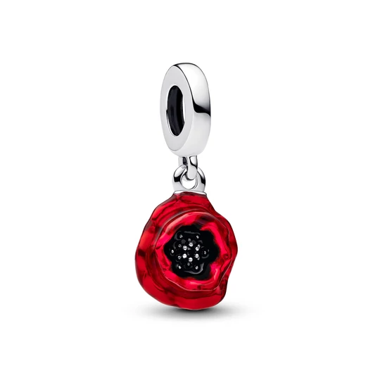 Pandora vörös virág függő charm - 793917C01
