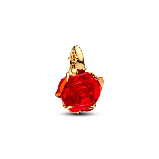 Pandora Disney "A Szépség és a Szörnyeteg rózsa" charm piros muránói üveggel - 764018C01