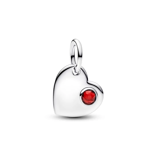 Pandora Gravírozható Szív piros kristállyal charm - 794295C01