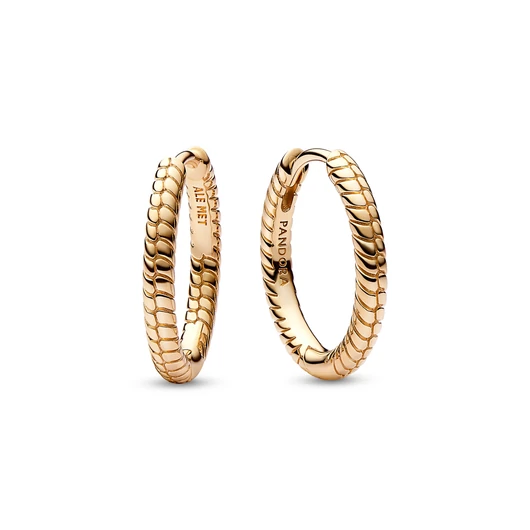 Pandora kígyólánc mintás 14k aranyozott karika fülbevaló - 262728C00