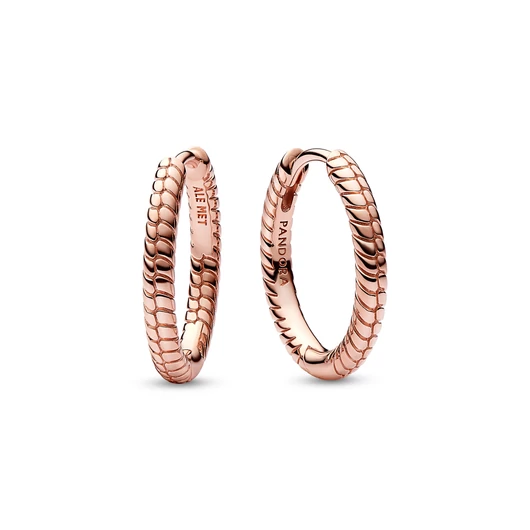 Pandora kígyólánc mintás 14k rózsaaranyozott karika fülbevaló - 282728C00