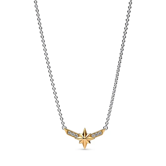 Pandora Marvel kapitány ezüst és 14k aranyozott nyaklánc cirkóniával - 362745C01-50