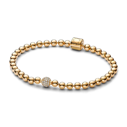 Pandora logó 14k aranyozott karkötő cirkóniával 17 cm - 568342C01-17