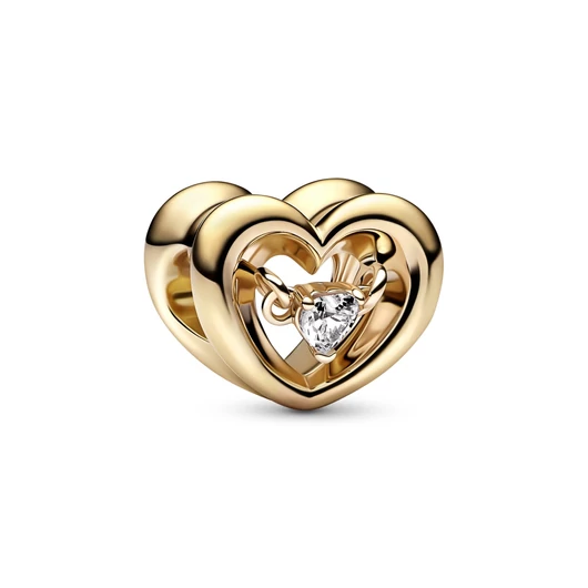 Pandora szív lebegő kővel charm - 762493C01