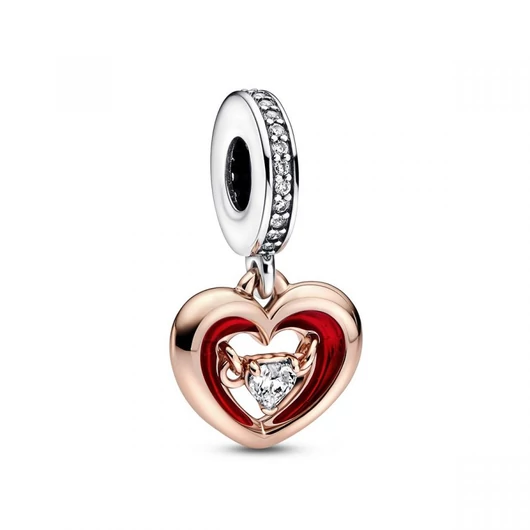 Pandora kéttónusú szív függő charm - 782450C01