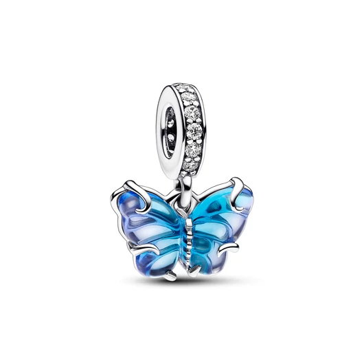Pandora Kék muranói üveg pillangó függő charm - 792698C01
