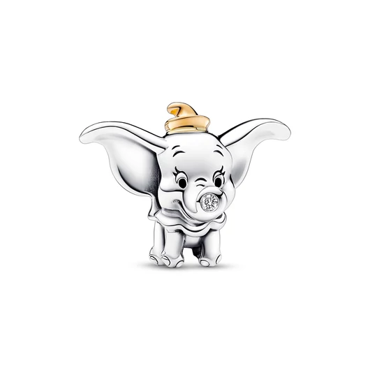 Pandora Disney 100. évfordulós Dumbo ezüst és 14k arany charm gyémánttal - 792748C01