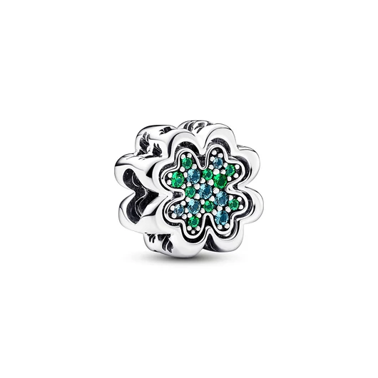 Pandora lóhere osztható charm jégzöld és királyzöld kristályokkal - 792752C01