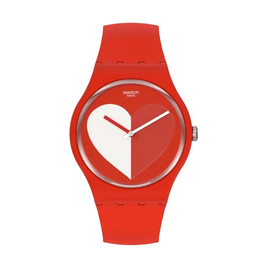 Swatch Half White Valentin nap unisex óra - SO29Z112