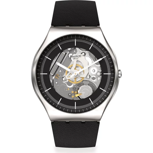 Swatch Black Skeleton unisex óra - SS07S115