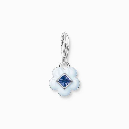 Thomas Sabo virág kék kővel charm - 1916-496-1