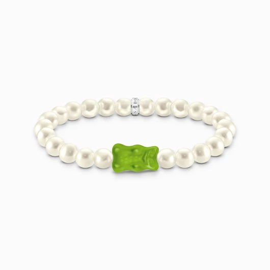 Thomas Sabo x Haribo gumimaci kristályüveg gyöngy karkötő 15 cm - A2154-017-6-L15