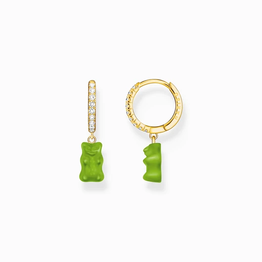 Thomas Sabo x Haribo fél pár zöld gumimaci kristályüveg karika fülbevaló - CR726-414-6