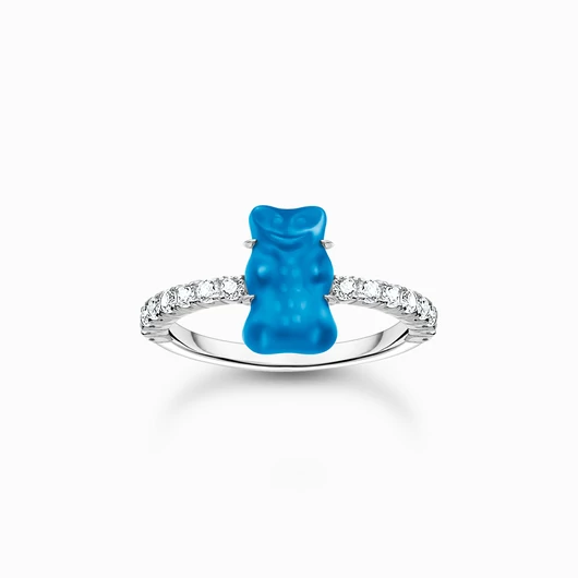 Thomas Sabo x Haribo kék gumimaci kristályüveg gyűrű 54-es méret - TR2459-052-1-54