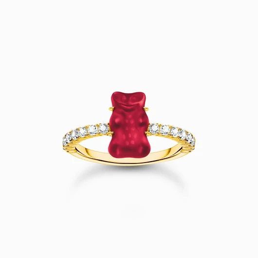 Thomas Sabo x Haribo piros gumimaci kristályüveg gyűrű 54-es méret - TR2459-414-10-54