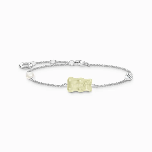 Thomas Sabo x Haribo fehér gumimaci kristályüveg karkötő 19 cm - A2151-052-14-L19