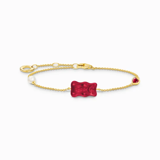 Thomas Sabo x Haribo piros gumimaci kristályüveg karkötő 19 cm - A2151-430-10-L19