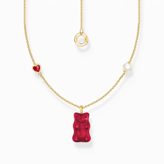 Thomas Sabo x Haribo piros gumimaci kristályüveg nyaklánc 45 cm - KE2206-430-10-L45