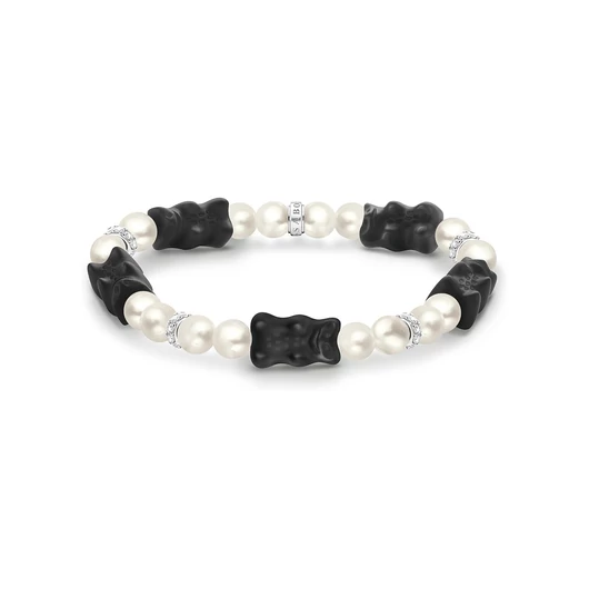 Thomas Sabo x Haribo fekete gumimaci gyöngy karkötő 19 cm - A2170-052-11-L19