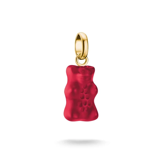 Thomas Sabo x Haribo Charm Club Connect aranyozott piros gumimaci kristályüveg charm medál - CC1275-413-10