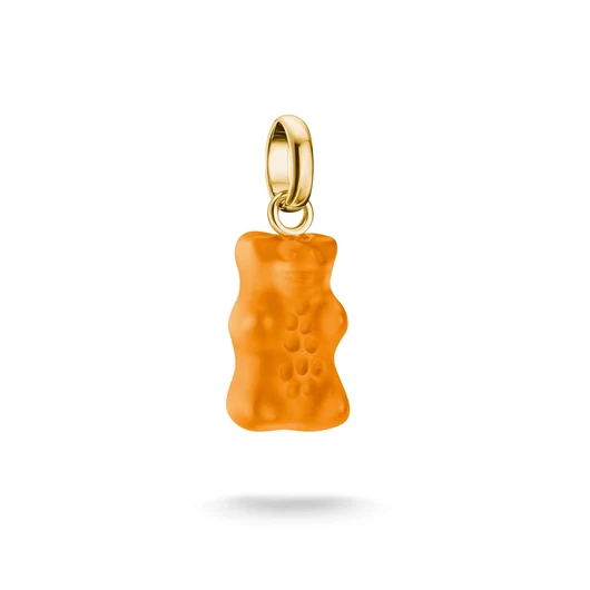 Thomas Sabo x Haribo Charm Club Connect aranyozott narancssárga gumimaci kristályüveg charm medál -