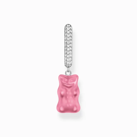 Thomas Sabo x Haribo rózsaszín gumimaci kristályüveg fél pár fülbevaló - CR727-052-9