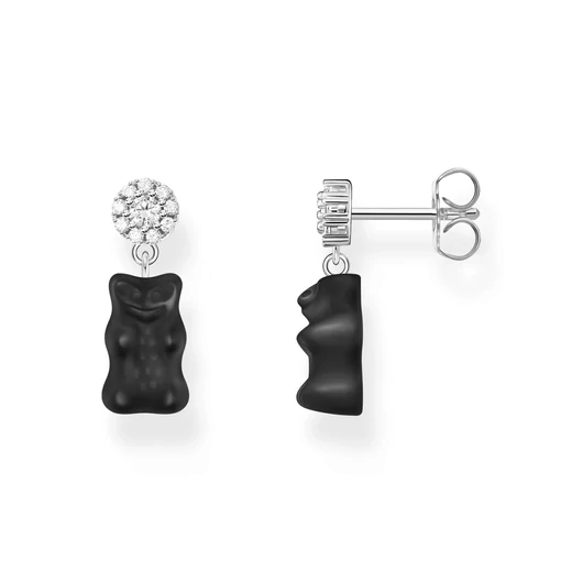 Thomas Sabo x Haribo fekete gumimaci kristályüveg fülbevaló - H2330-052-11