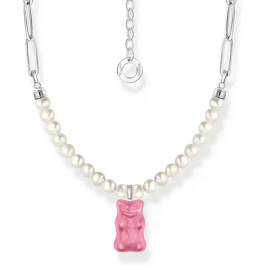 Thomas Sabo x Haribo rózsaszín gumimaci gyöngy nyaklánc 45 cm - KE2207-082-9-L45