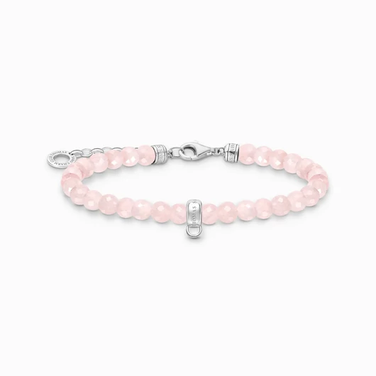 Thomas Sabo Charming Collection rózsakvarc gyöngyökkel karkötő 19 cm - A2097-034-9-L19