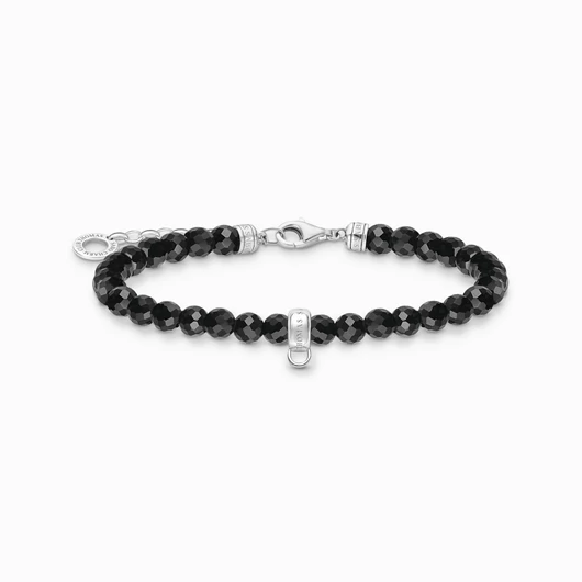 Thomas Sabo Charming Collection fekete ónix gyöngyökkel karkötő 19 cm - A2097-130-11-L19