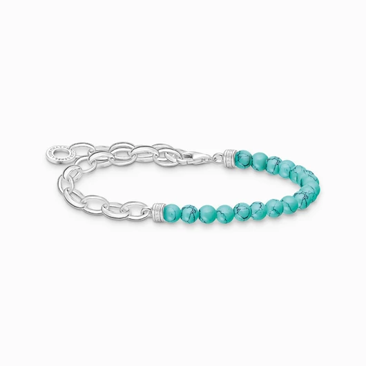 Thomas Sabo Charming Collection türkiz gyöngyökkel karkötő 17 cm - A2098-404-17-L17