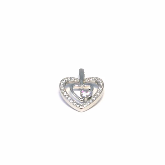 Diana Silver ezüst szív medál - P-0069