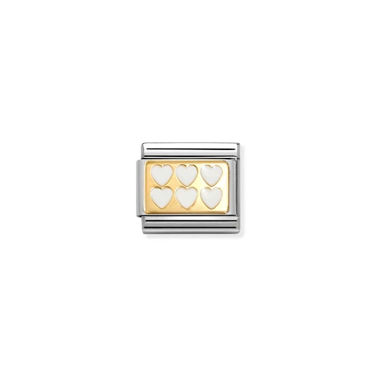 Nomination "Fehér szívek" charm - 030284-69