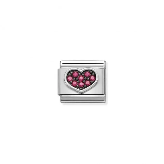 Nomination "Rózsaszín köves szív" charm - 330323-06