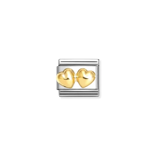 Nomination "Dupla szív" charm - 030116-23