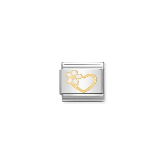Nomination "Szív virággal" charm - 030253-40