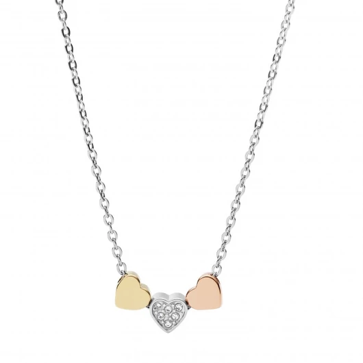 Fossil Sutton Heart Tri-Tone női nyaklánc - JF02856998
