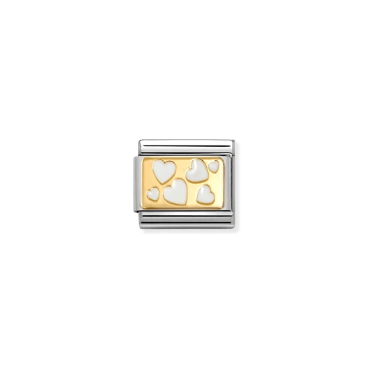 Nomination "Fehér szívek" charm - 030284-70