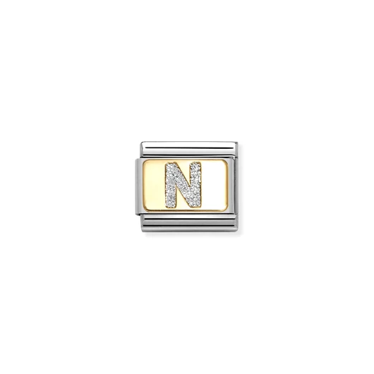 Nomination "Glitteres N betű" charm - 030291-14