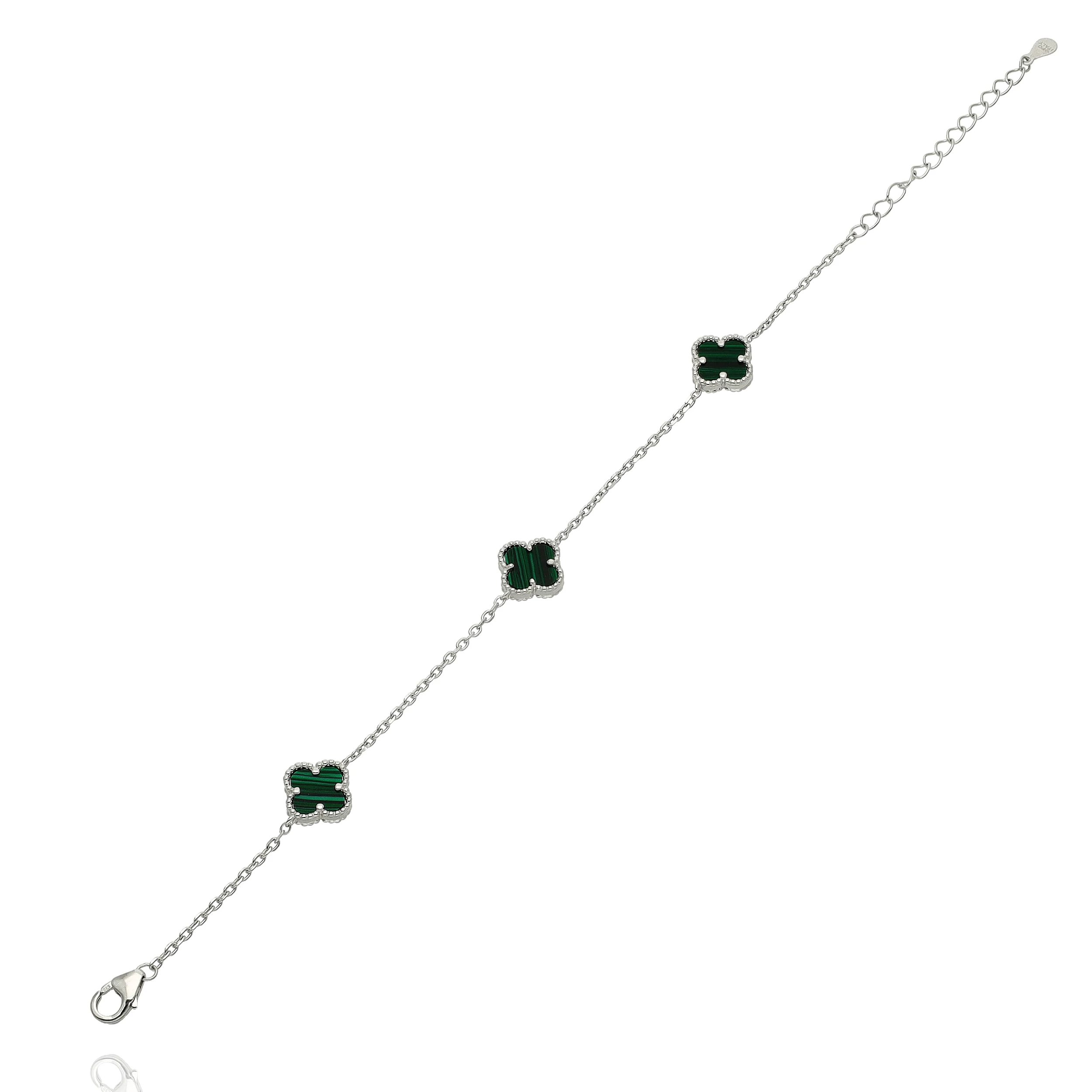 Ezüst lóhere karlánc 20 cm - 07221-9