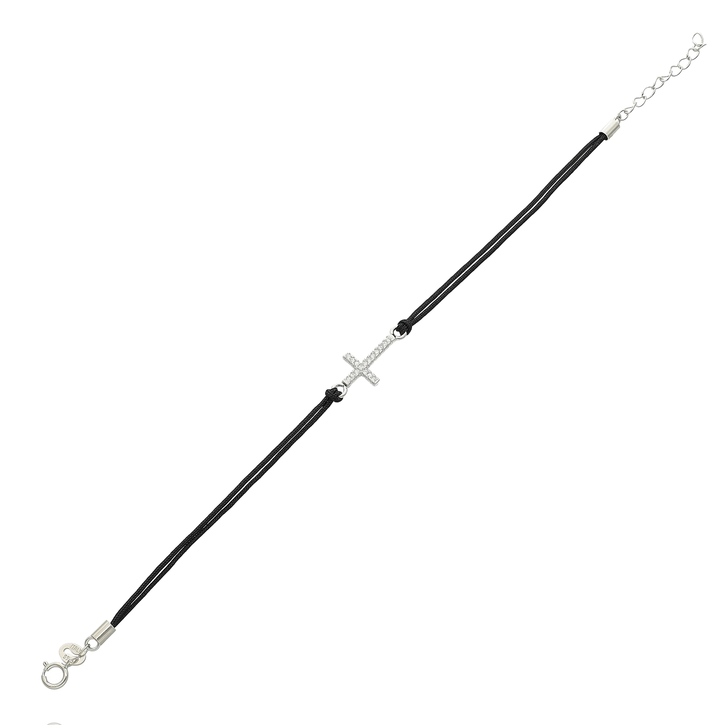 Ezüst kereszt karkötő 17 cm - 07BL137-01