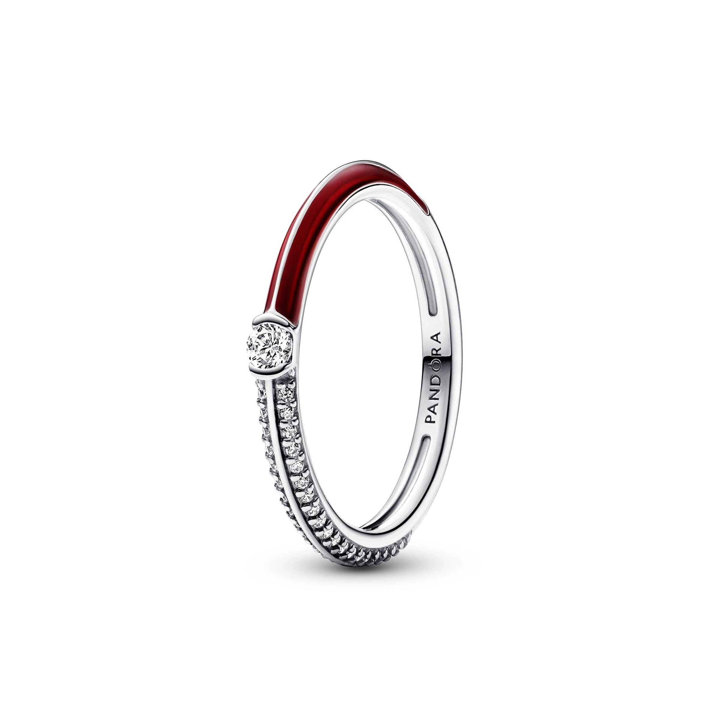 Pandora ME pavé piros gyűrű 50-es méret - 192528C01-50