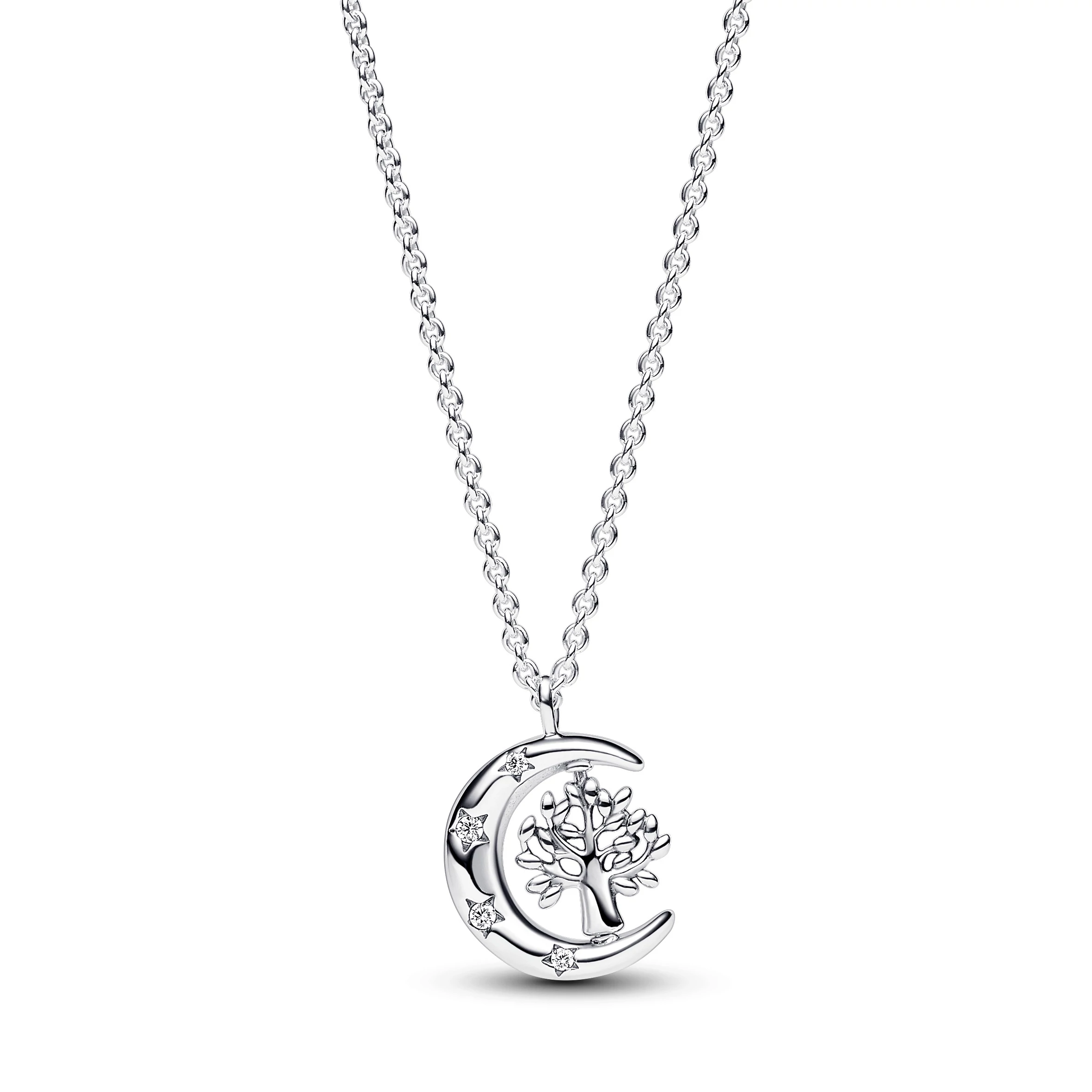 Pandora félhold és forgó életfa nyaklánc 50 cm-es - 392992C01-50