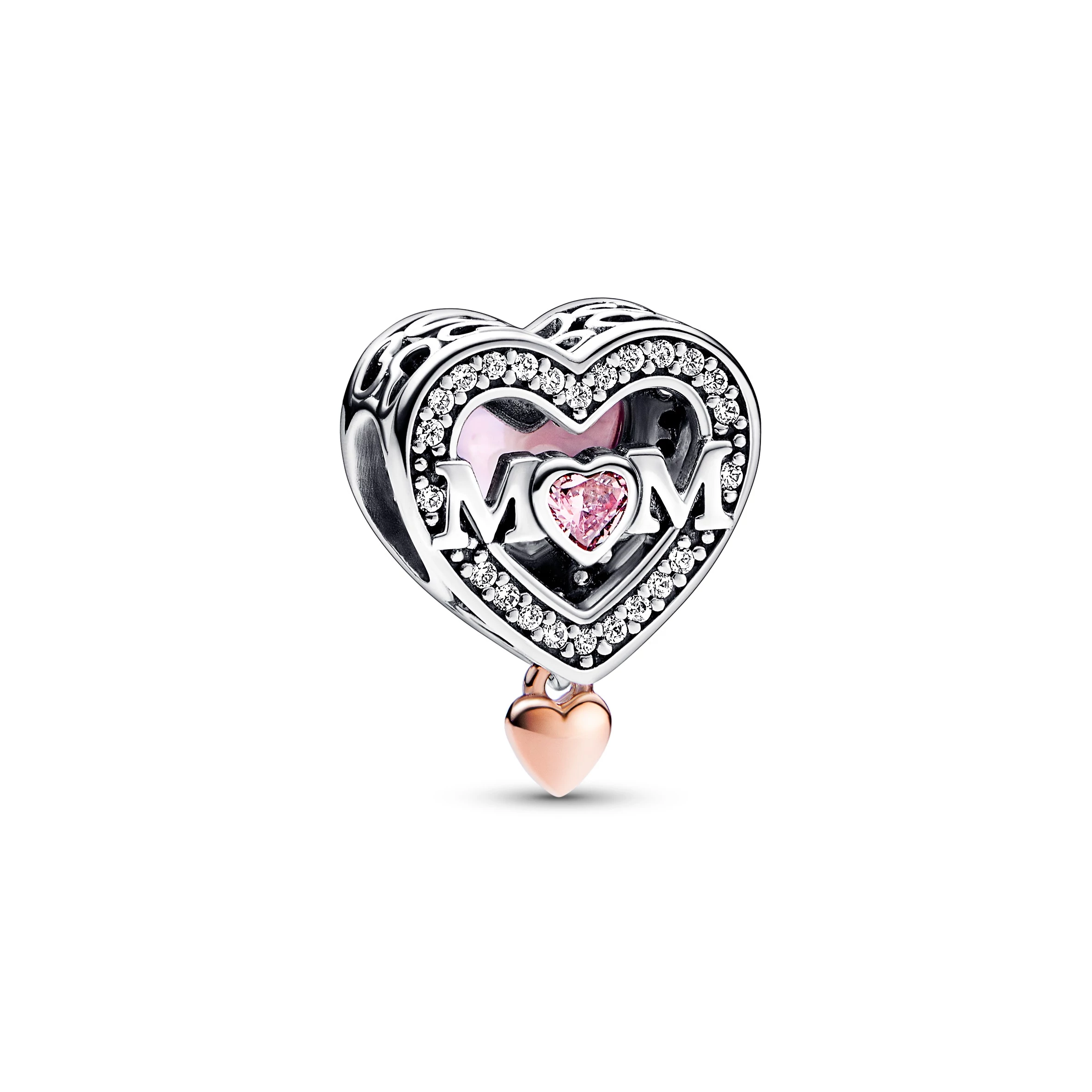 Pandora Áttört anya és szív charm - 782653C01