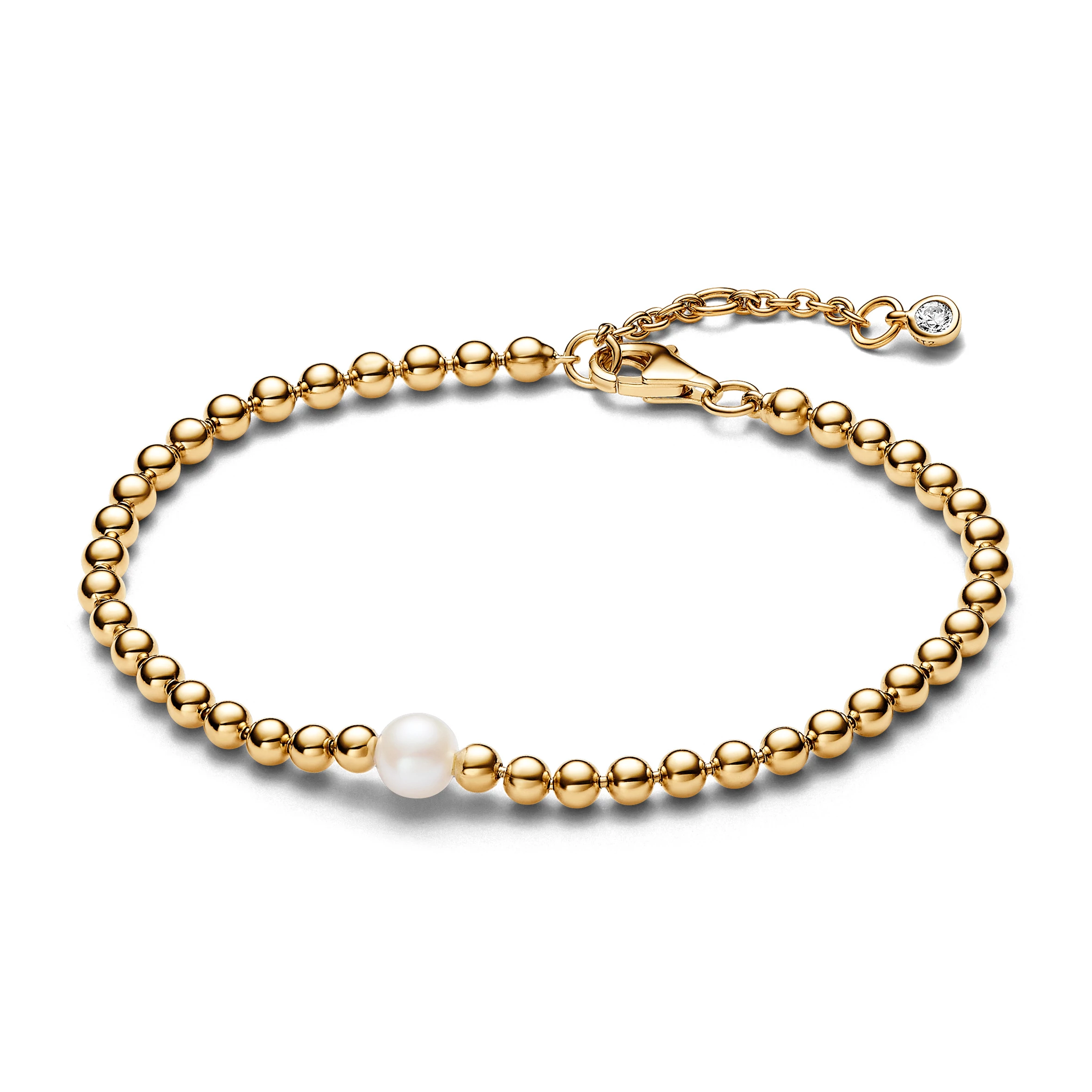 Pandora 14k aranyozott édesvízi tenyésztett gyöngyös karkötő 16 cm ...